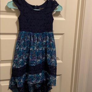Floral and navy girls dress